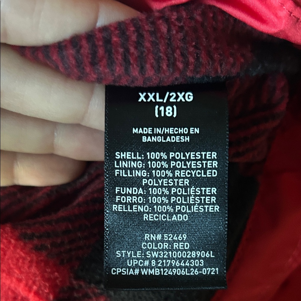Swiss Tech Boys Red and Black Puffer Jacket Size XXL/2XG (18) - Picture 6 of 7